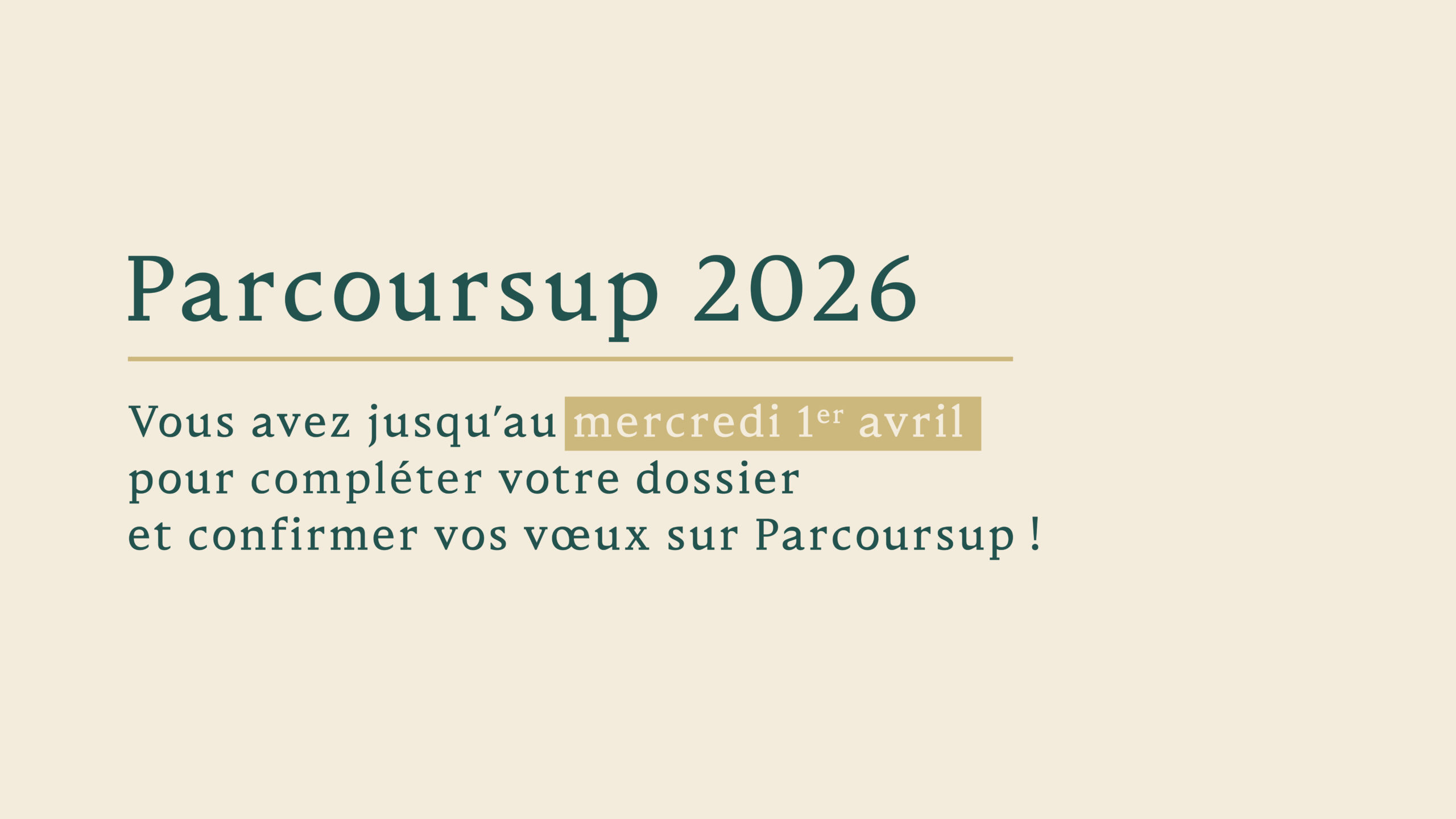 Bandeau Parcoursup 2026