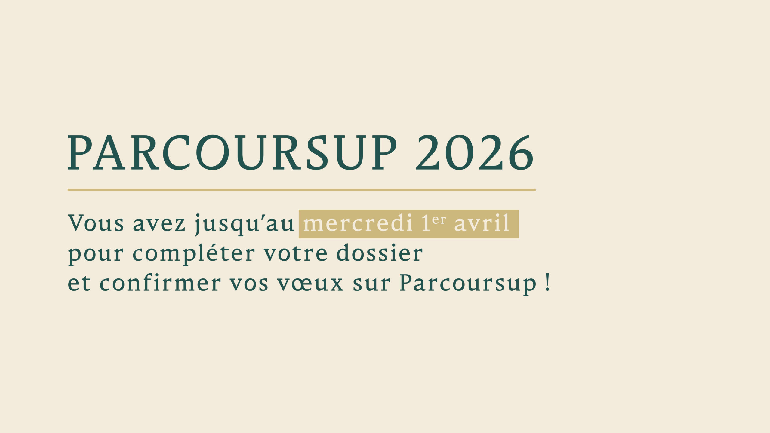 Bandeau Parcoursup 2026