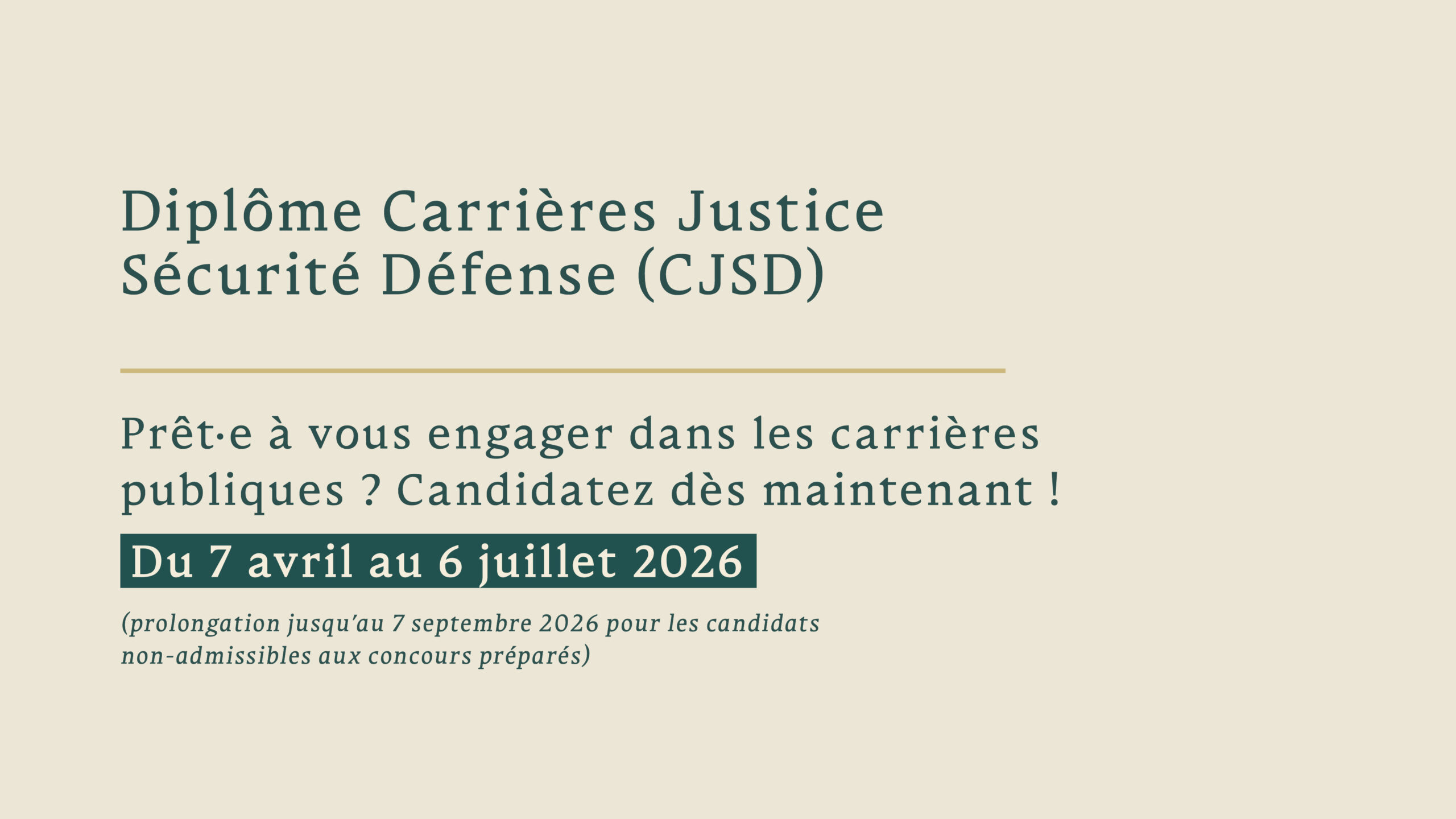 Bandeau Diplôme Carrières justice-sécurité-défense) 2026
