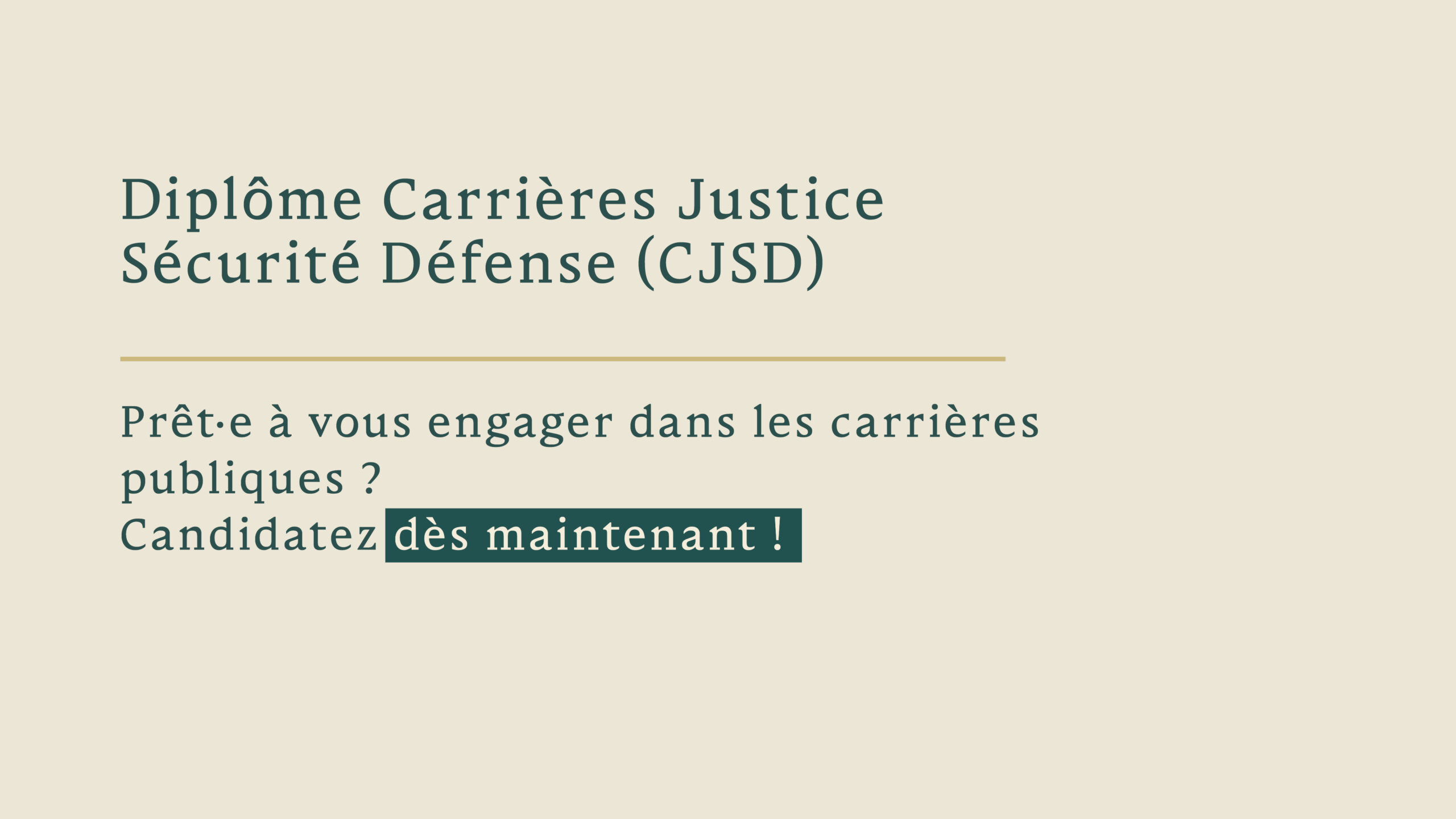 Bandeau Diplôme Carrières justice-sécurité-défense) 2026