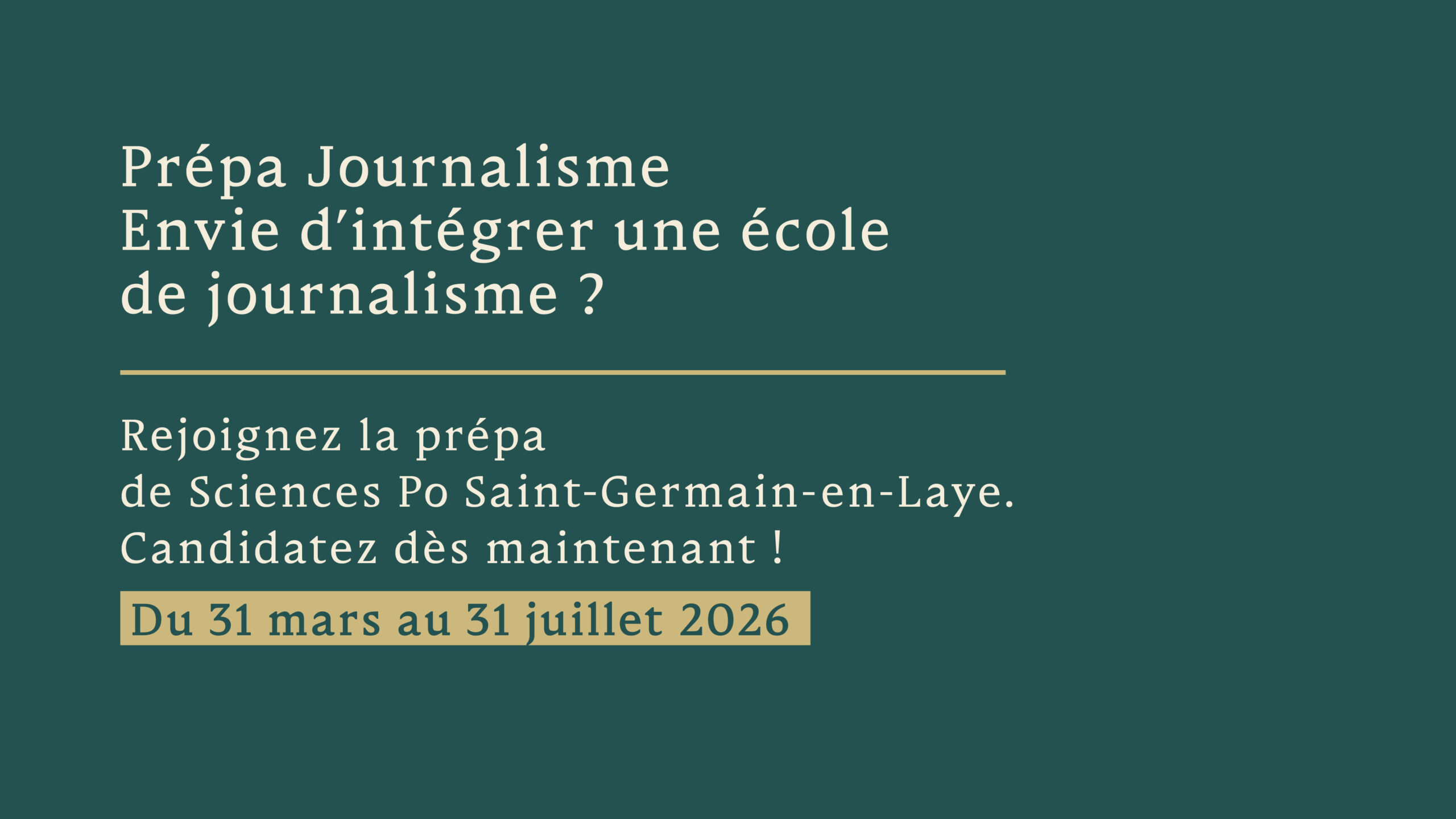 Bandeau Prépa Journalisme 2026